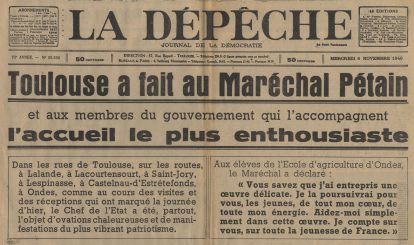Toulouse a fait au maréchal Pétain l’accueil le plus enthousiaste