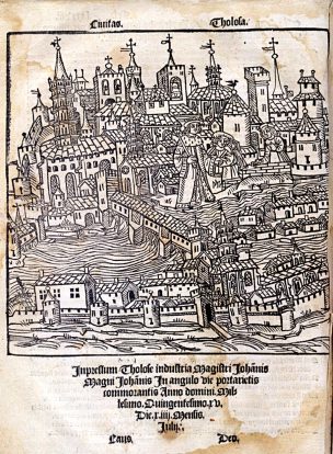 Vue cavalière de Toulouse en 1515