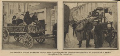« Des réfugiés de Verdun arrivent en voiture dans un village meusien »