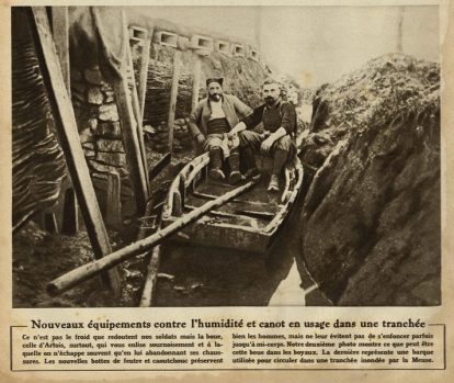 Dans les tranchées envahies par l&rsquo;eau.