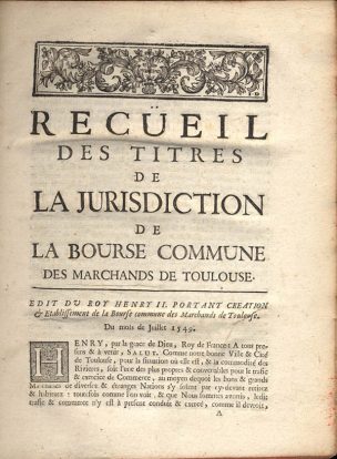 Création de la Bourse Commune des Marchands
