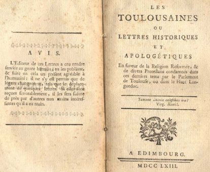 Fondation de l’Eglise Réformée à Toulouse