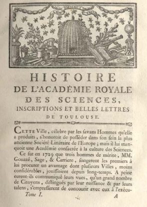 Erection de l’Académie des Sciences de Toulouse