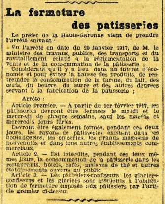 La fermeture des patisseries